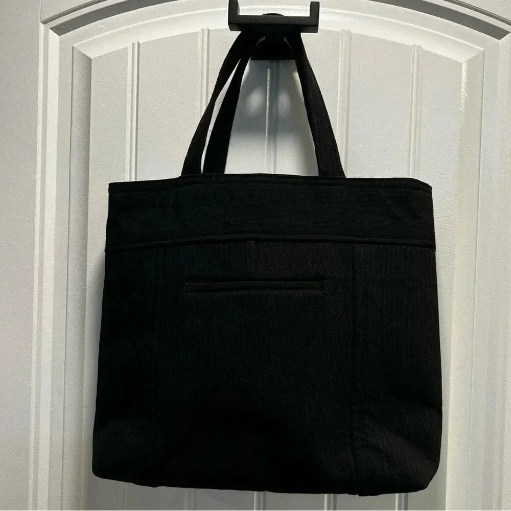 Handmade Handbag‎ made from Mens Black Dress Pants.